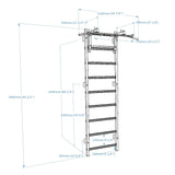 BenchK 731B & 731W Wall Bars with Convertible 6-Grip Pull-Up Bar | Space-Saving, Rehabilitative Fitness Equipment for Home & Professional Use