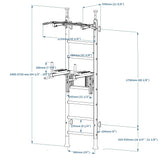 BenchK 522B & 522W Wall Bars with Fixed 6-Grip Pull-Up Bar and Adjustable Dip Bar | Floor-to-Ceiling or Wall Mount Options