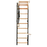 BenchK 711B + A076 & BenchK 711W + A204 Wall Bars with Adjustable Wooden Pull-Up Bar and Gymnastic Accessories