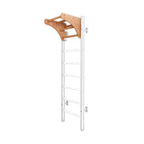 BenchK PB204 Light Beech Adjustable Wooden Pull-Up Bar for White Frame Wall Bars | Versatile, Height-Adjustable Design