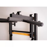 BenchK 231B Multifunctional Wall Bars with Convertible Steel 6-Grip Pull-Up Bar & Barbell Holder – Black