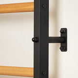 BenchK 221B Multifunctional Wall Bars with Fixed Steel 6-Grip Pull-Up Bar – Black