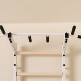 BenchK 222W Wall Bars with Fixed Steel 6-Grip Pull-Up Bar and Dip Bar with Back Support