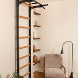 BenchK 521B & 521W Wall Bars with Fixed 6-Grip Pull-Up Bar | Floor-to-Ceiling or Wall Mount Options