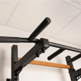 BenchK 221B+A076 Wall Bars with Fixed Steel 6-Grip Pull-Up Bar and Gymnastic Accessories