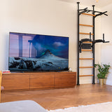 BenchK 522B & 522W Wall Bars with Fixed 6-Grip Pull-Up Bar and Adjustable Dip Bar | Floor-to-Ceiling or Wall Mount Options