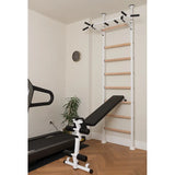 BenchK 523B & 523W Wall Bars with Fixed 6-Grip Pull-Up Bar, Dip Station, and Advanced Workout Bench | Floor-to-Ceiling or Wall Mount