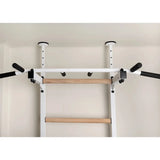 BenchK 523B & 523W Wall Bars with Fixed 6-Grip Pull-Up Bar, Dip Station, and Advanced Workout Bench | Floor-to-Ceiling or Wall Mount