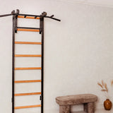 BenchK PB3B/PB3W Convertible Steel 6-Grip Pull-Up Bar & Barbell Holder – Black & White | Adjustable for BenchK Wall Bars