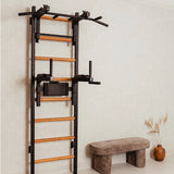 BenchK 232B Wall Bars – Black | Multifunctional Gym System with Pull-Up Bar & Dip Station