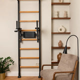 BenchK 522B & 522W Wall Bars with Fixed 6-Grip Pull-Up Bar and Adjustable Dip Bar | Floor-to-Ceiling or Wall Mount Options