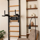 BenchK 522B & 522W Wall Bars with Fixed 6-Grip Pull-Up Bar and Adjustable Dip Bar | Floor-to-Ceiling or Wall Mount Options