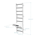 BenchK 712B & 712W Wall Bars with Adjustable Wooden Pull-Up Bar and Benchtop | Space-Saving Fitness & Workspace Solution