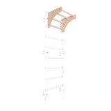 BenchK PB204 Light Beech Adjustable Wooden Pull-Up Bar for White Frame Wall Bars | Versatile, Height-Adjustable Design