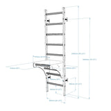 BenchK 212B Wall Bars with Adjustable Pull-Up Bar & Multifunctional Desk