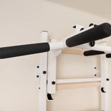 BenchK PB3B/PB3W Convertible Steel 6-Grip Pull-Up Bar & Barbell Holder – Black & White | Adjustable for BenchK Wall Bars