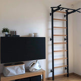 BenchK 721B & BenchK 721W Wall Bars with Fixed 6-Grip Pull-Up Bar | Compact, Stylish Fitness Station for Home & Professional Use