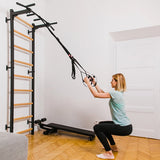 BenchK 721B & BenchK 721W Wall Bars with Fixed 6-Grip Pull-Up Bar | Compact, Stylish Fitness Station for Home & Professional Use