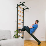 BenchK 723B Multifunctional Wall Bar with Wall Mounted Pull Up Bar